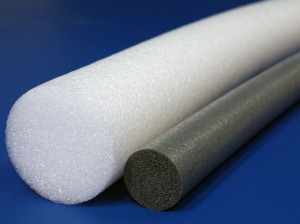 White and charcoal polyethylene rollers