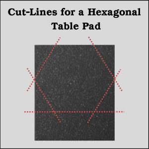 Hexagonal table pad trimming diagram